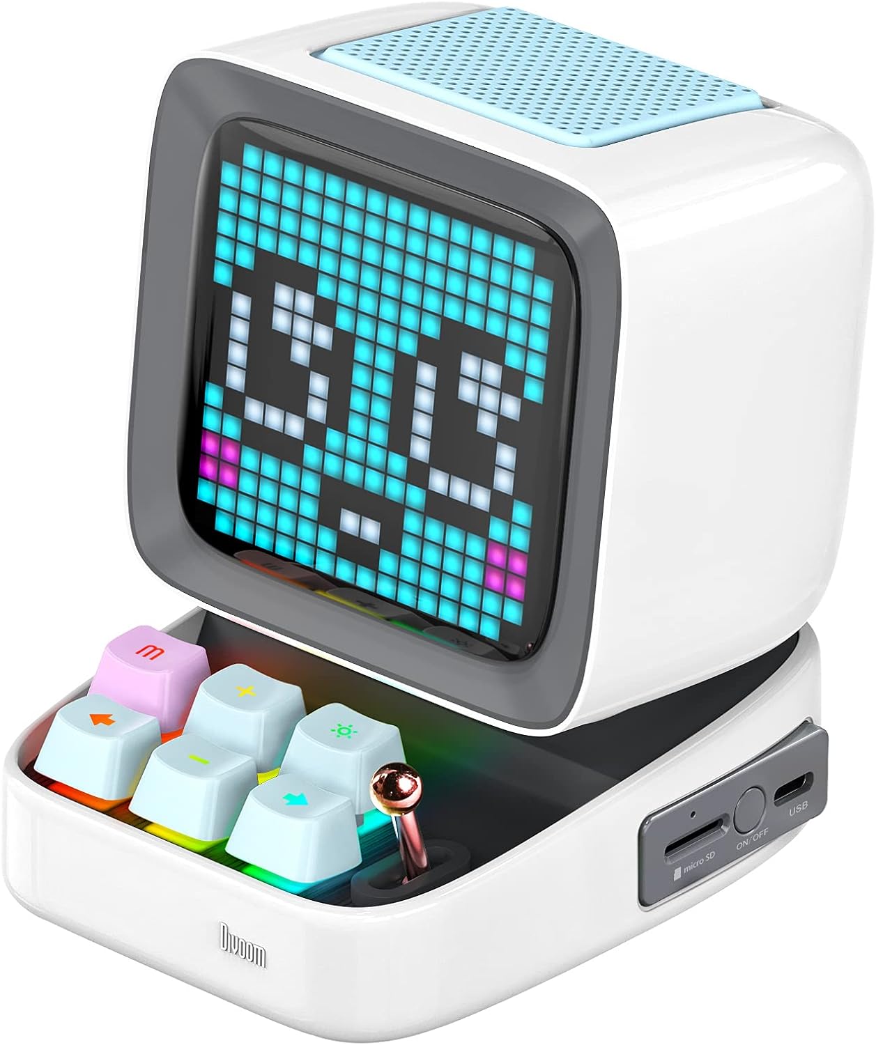 Divoom Ditoo Retro Pixel Art Game Bluetooth Speaker with 16X16 LED App Controlled Front Screen (Blue) …