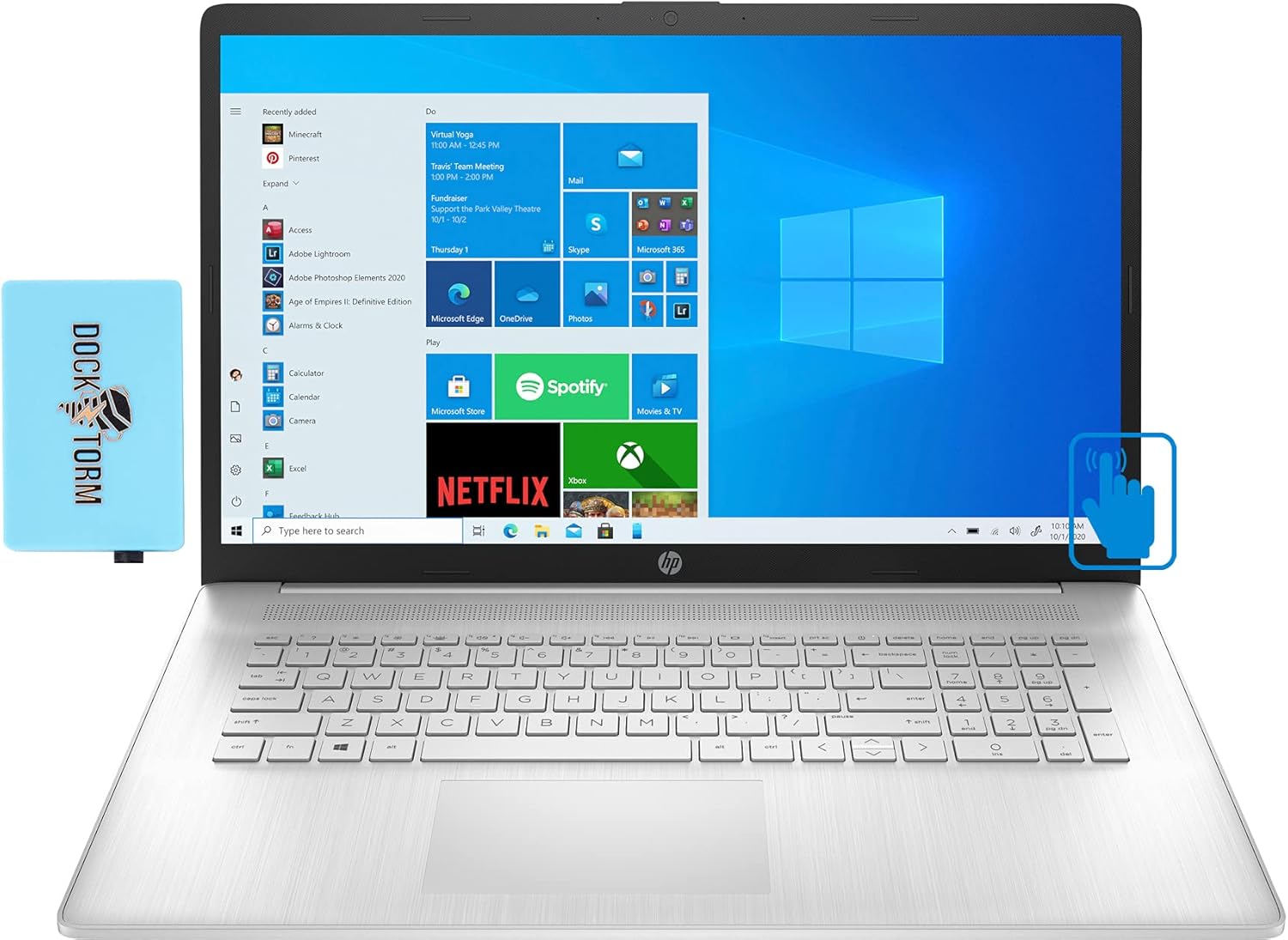 HP Newest 17z (2021) HD + Touchscreen Laptop for Business or Student (AMD Ryzen 5 5500U 6-Core, 16GB RAM, 128GB PCIe SSD + 1TB HDD, AMD Radeon, 17.3