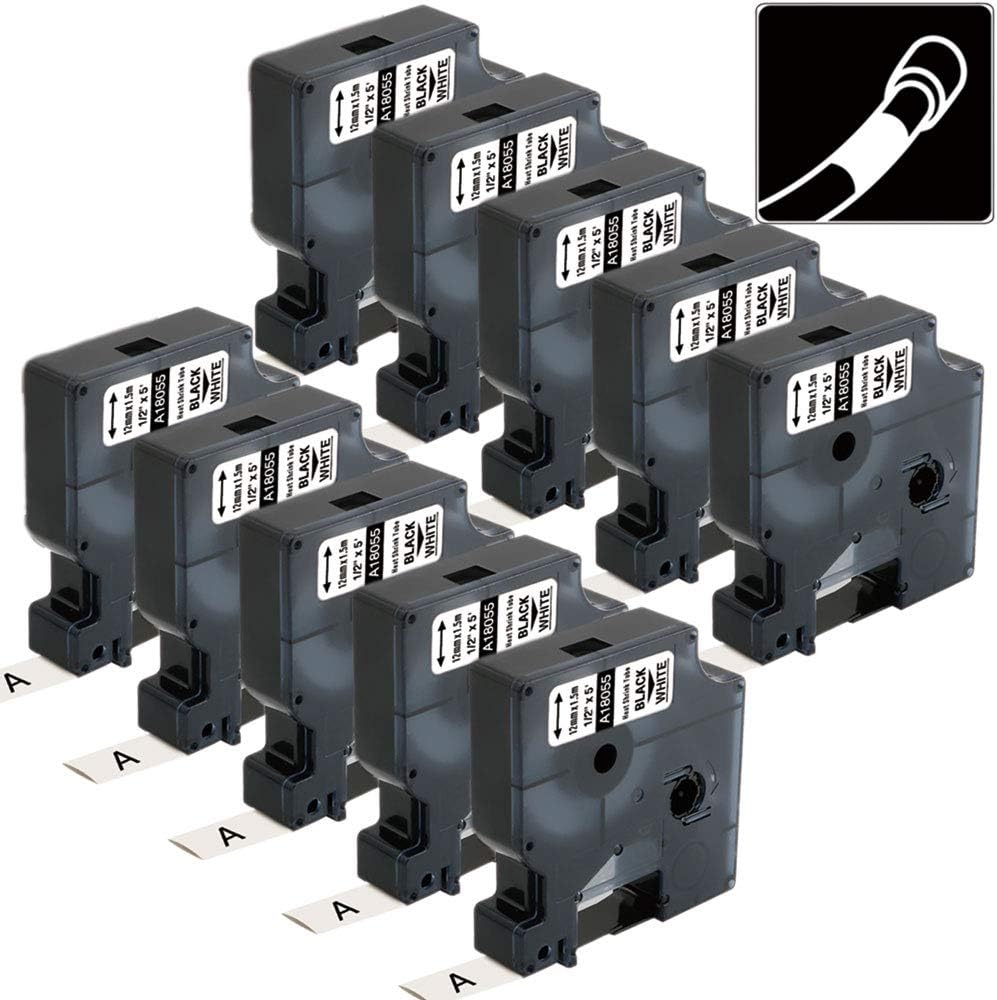 Aonomi Compatible Industrial Heat Shrink Labels Replacement for DYMO 18055, 1/2