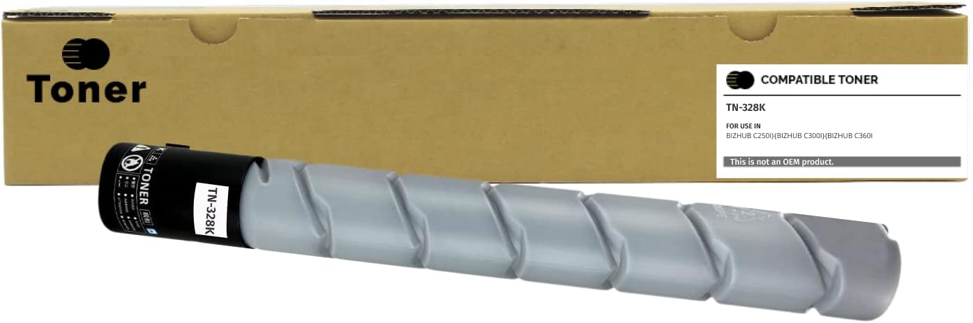 Compatible Konica Minolta TN-328 (TN-328K) Toner Cartridge, Black 28K Yield AAV8130 - Pack of 4