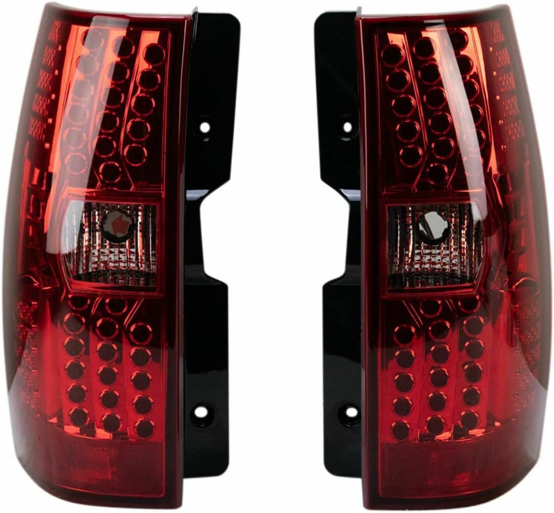 ROXX LED Tail Light Assembly Compatible with 2007 2008 2009 2010 2011 2012 2013 2014 CHEVROLET TAHOE/ SUBURBAN 1500/2500 Driver and Passenger Side Black Housing/Smoked Lens