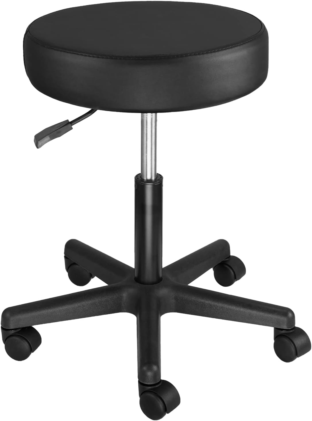 JMU Round Rolling Stool, Heavy Duty Stool Adjustable Round Stool for Massage Salon Tattoo Lab Medical Office Home (Black)