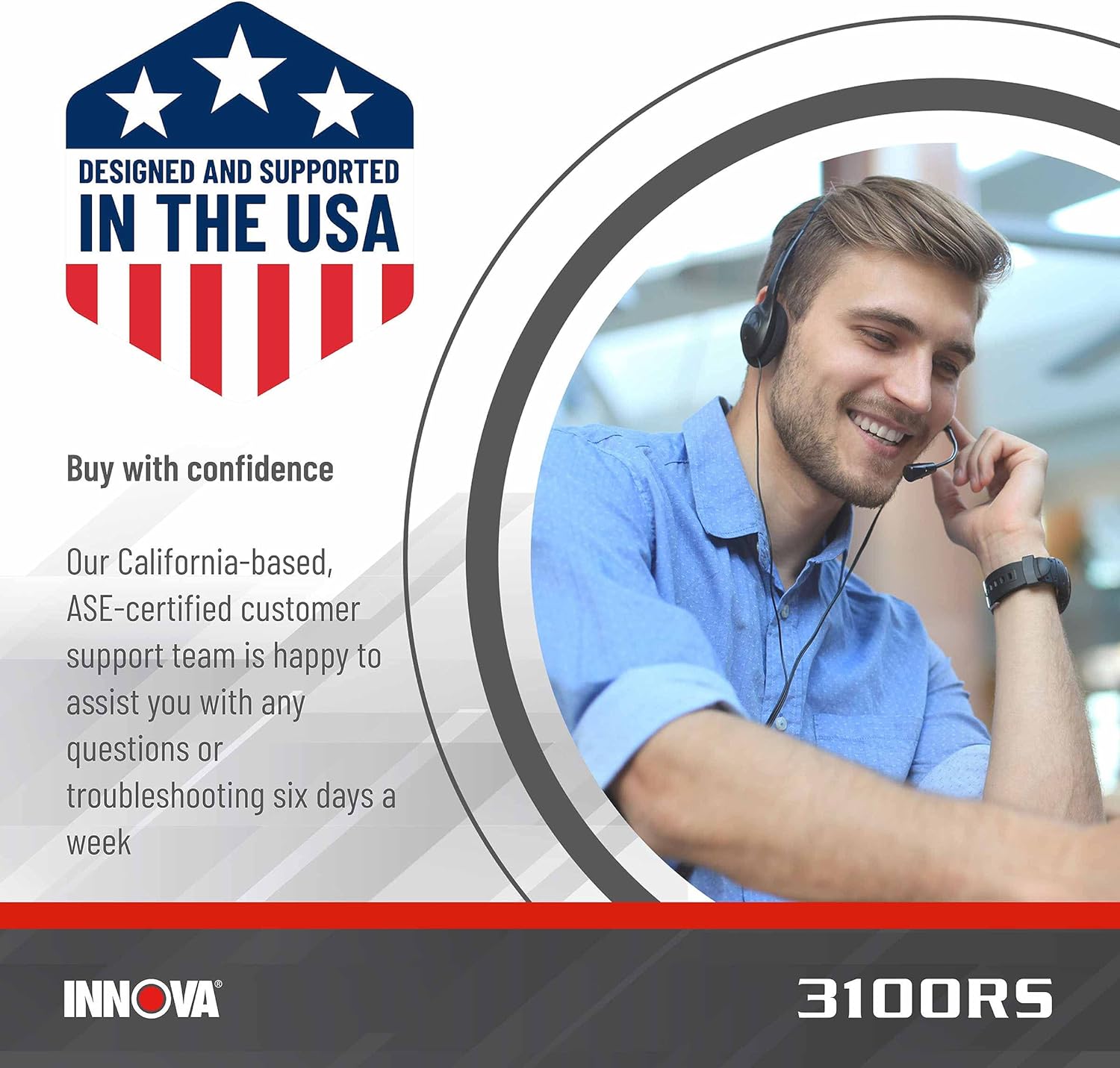 INNOVA 3100RS - Live Data OBD2 Scanner - Read/Erase OBD2 ABS SRS Codes - Reset Oil Light - Fast & Easy to use - Free Updates - Bluetooth w Free RepairSolutions2 App