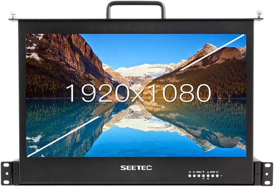 SEETEC 17.3 Inch 1RU Pull Out Rack Mount Monitor Full HD 1920x1080 Broadcast LCD Monitor SC173-HD-56 (HDMI)
