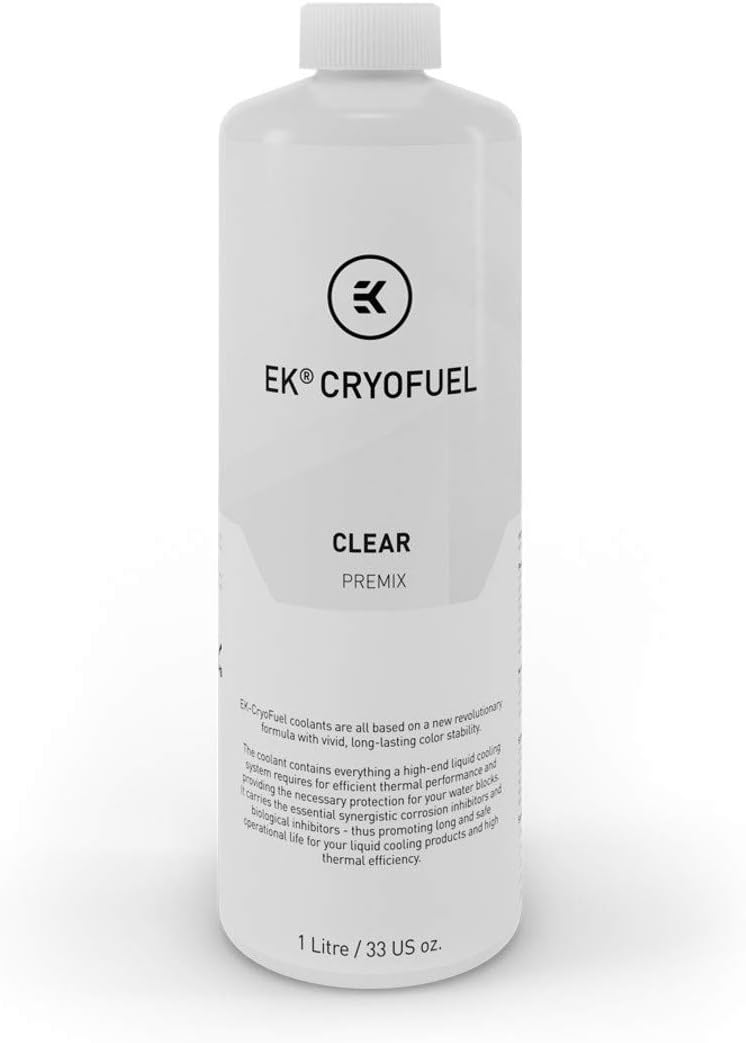 EKWB EK-CryoFuel Premix PC Coolant, 1000mL, Clear, 2-Pack Pack of 2