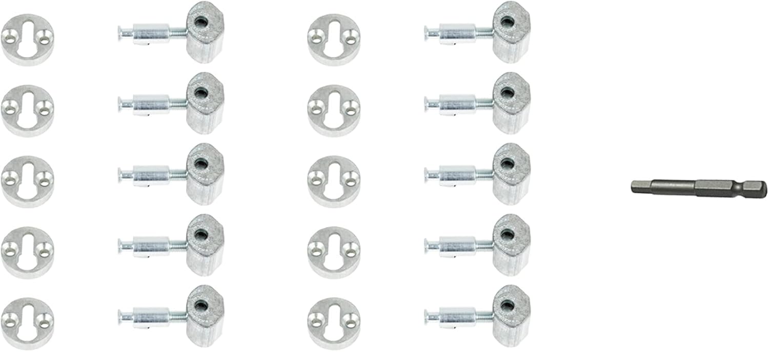 Zipbolt 13.801 Slipfix Railbolt - Connects Staircase Handrail to Newel Post - 10 Bulk Pack - Includes 5mm Hex Bit Pack of 2