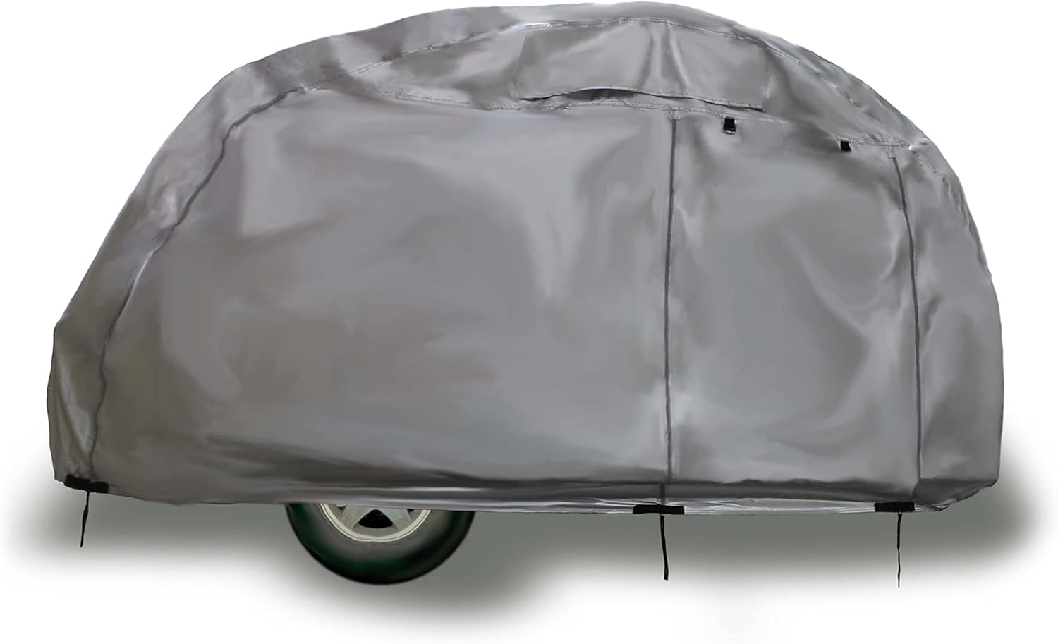 EliteShield ShieldAll Ultimate Teardrop Trailer Cover, Waterproof UV Protection Teardrop Camper Cover Fits 8 Feet Long, 5 Feet Wide Silver Color