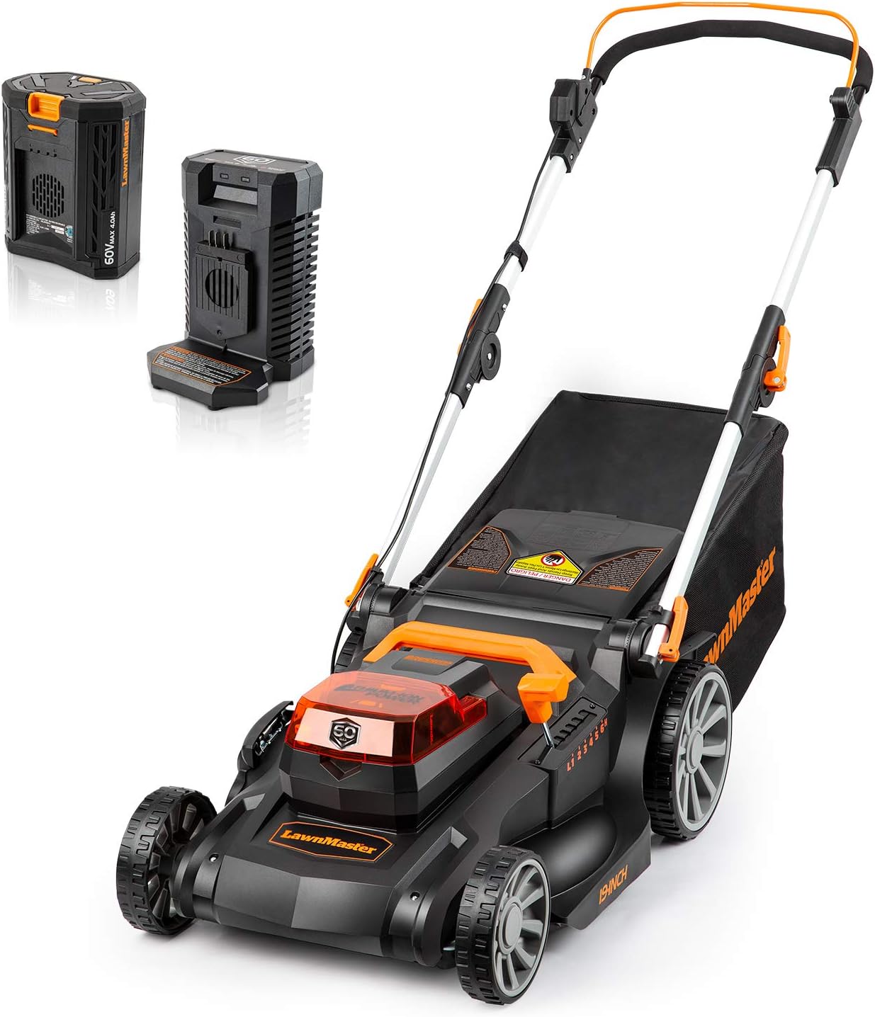 LawnMaster CLMF4817E 48V MAX* Brushless Mower with 2X24V MAX* 4.0Ah Battery and a Dual Charger