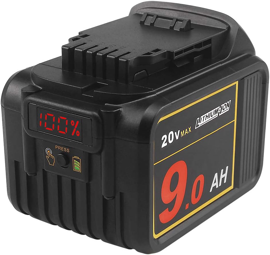 AOYAN 20V MAX 9.0Ah Lithium Ion Premium Battery for DEWALT DCB204 DCB205 DCB206 DCB205-2 DCB200 DCB180 20V DCD/DCF/DCG/DCS XR Cordless Tools,The Battery is not Created or Sold by Dewalt Pack of 2