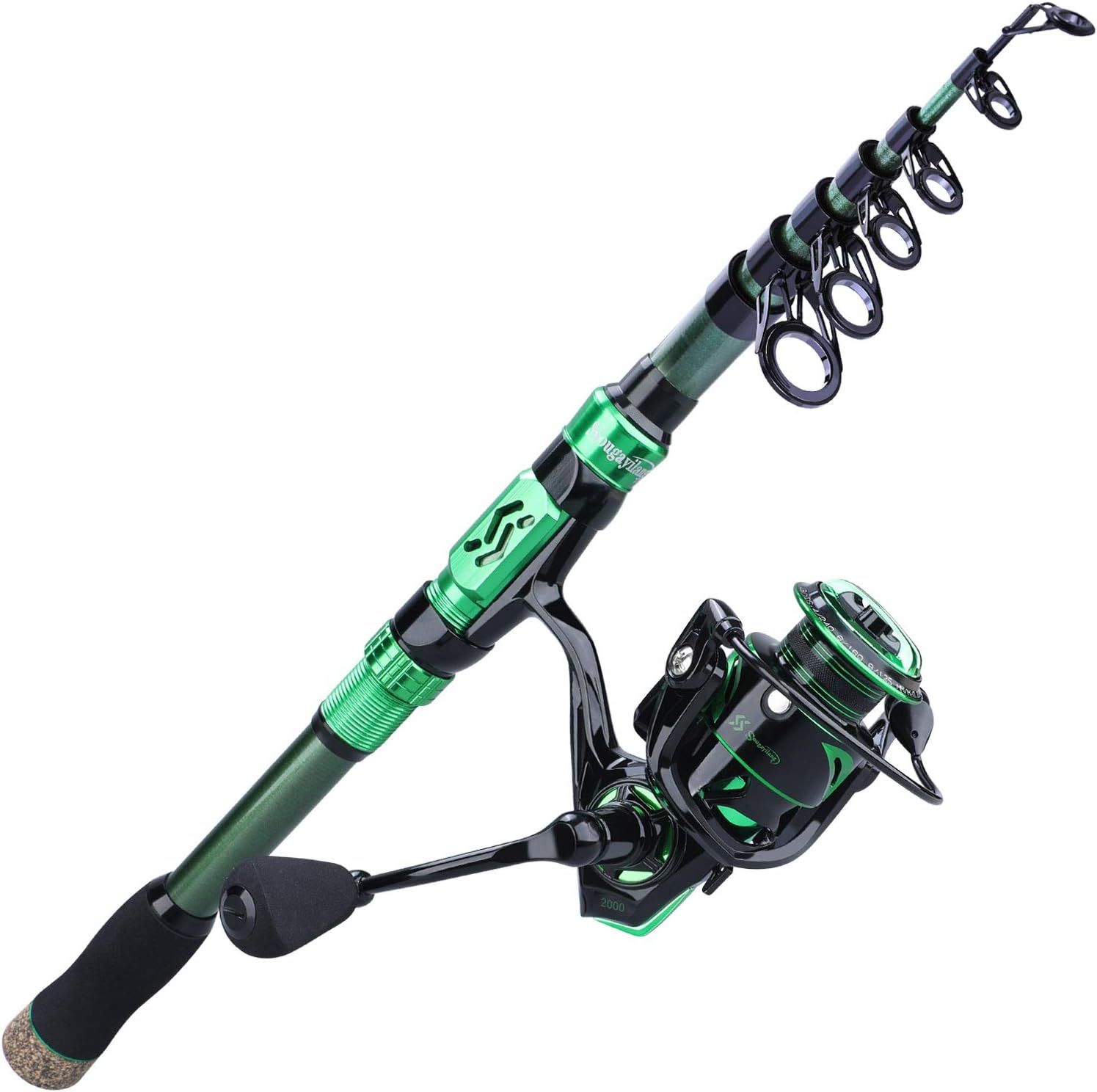 Sougayilang Fishing Rod Reel Combos,24Ton Carbon Fibre,Portable Telescopic Fishing Pole Spinning reels for Travel Saltwater Freshwater Fishing Pack of 2