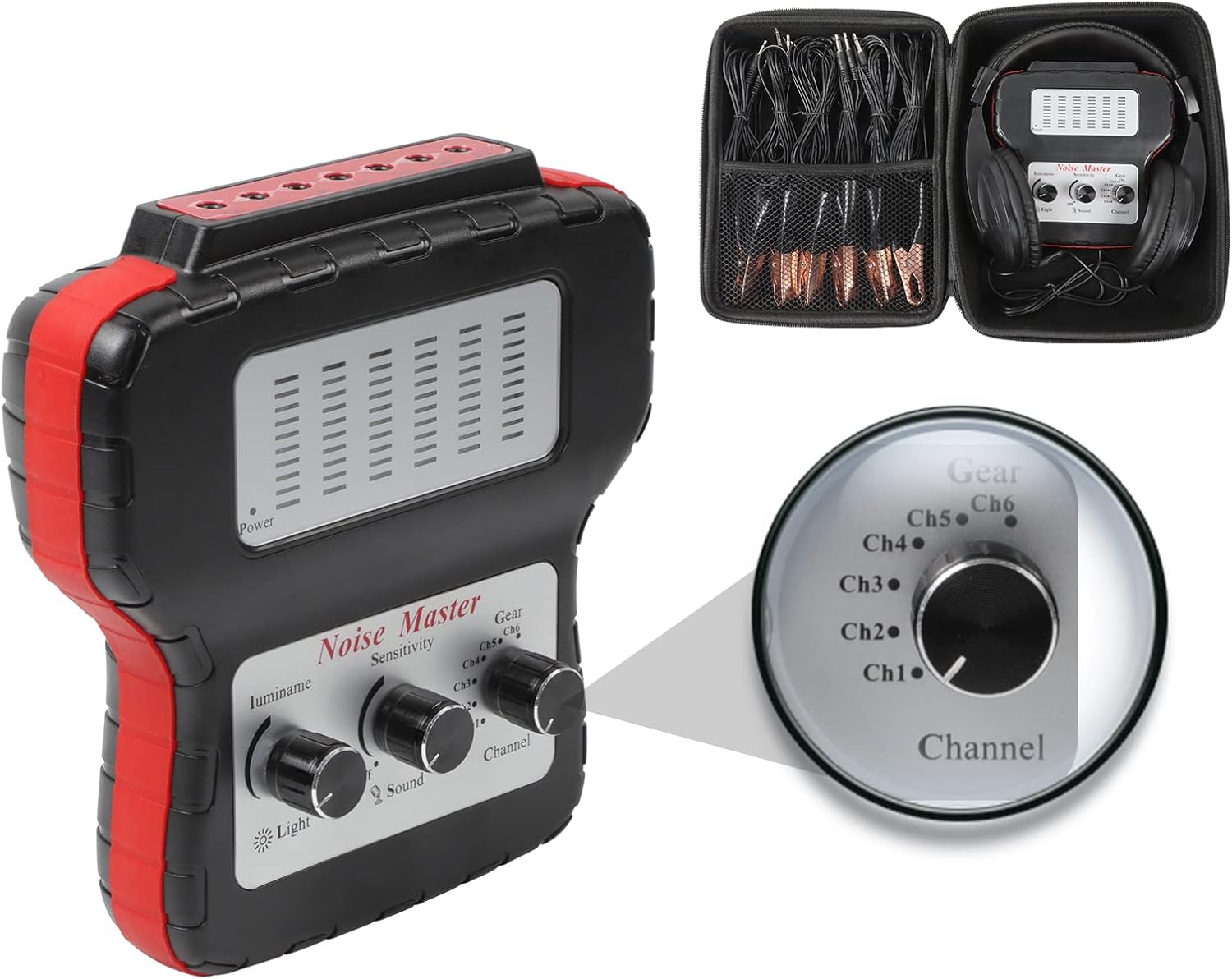 BELEY Chassis Ear Auto Diagnostic Tool 6 Channel Pinpoint Electronic Stethoscope with Headphone,Finding Noise of Car Engine,Chassis,Block etc.