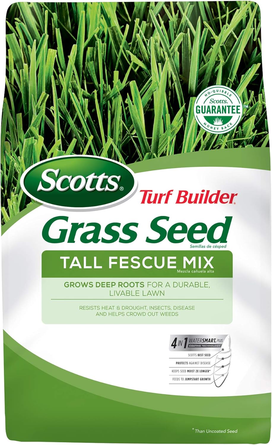 Scotts Turf Builder Grass Seed Tall Fescue Mix, 20 lb. - Full Sun and Partial Shade - Seeds up to 5,000 sq. ft. Pack of 2