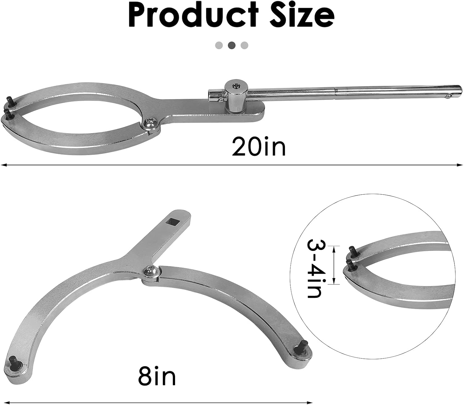 BZBMGMO Full Size Variable Pin Spanner Wrench and Adjustable Gland Nut Wrench(Adjustable From 3/4