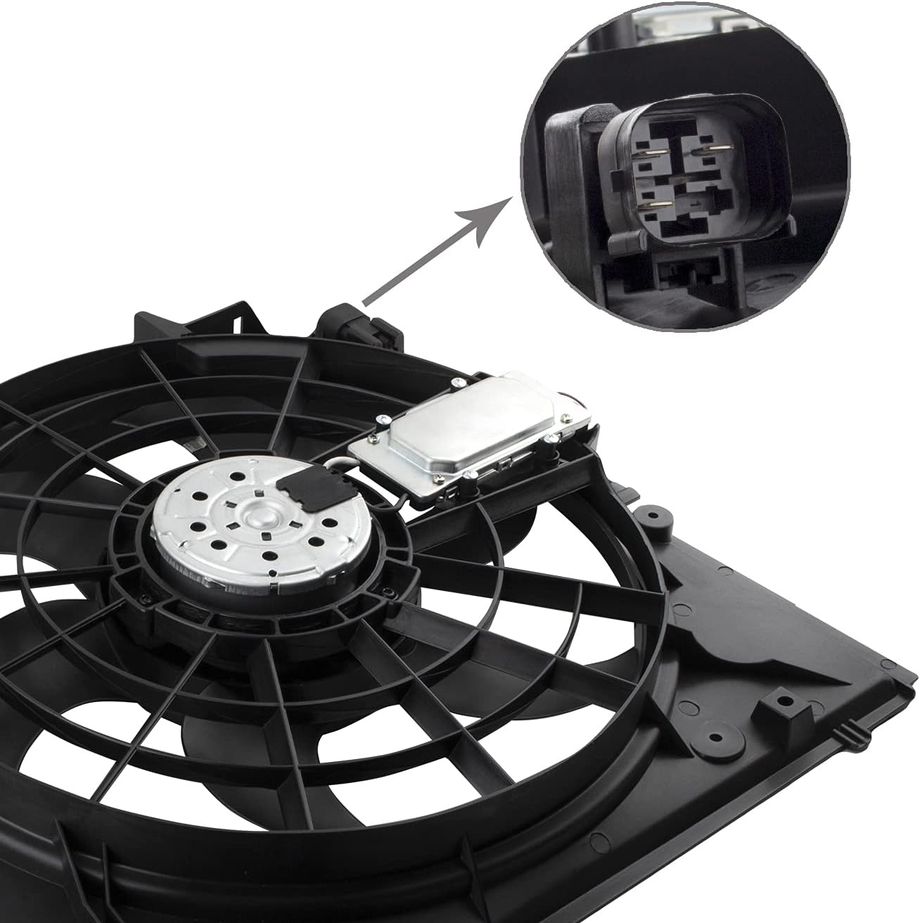 BOXI 621-199 Radiator Cooling Fan Assembly Replacement for 1999 2000 2001 2002 2003 2004 2005 B-M-W E46 3-Series 320i 323Ci 323i 325Ci 325i 325xi 328Ci 328i 330Ci 330i 330xi (Replace OE# 17117561757)