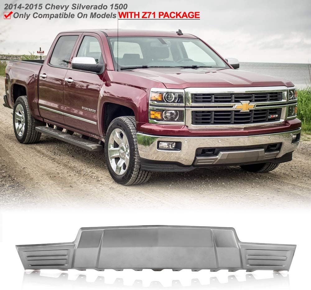 ACANII - For 2014-2015 Chevy Silverado 1500 Pickup w/ Z71 Package Front Bumper Skid Plate Painted Silver Gray GM1087250