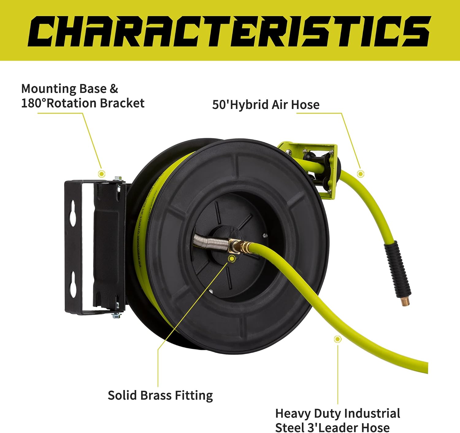 Oh right Retractable Air Hose Reel 3/8