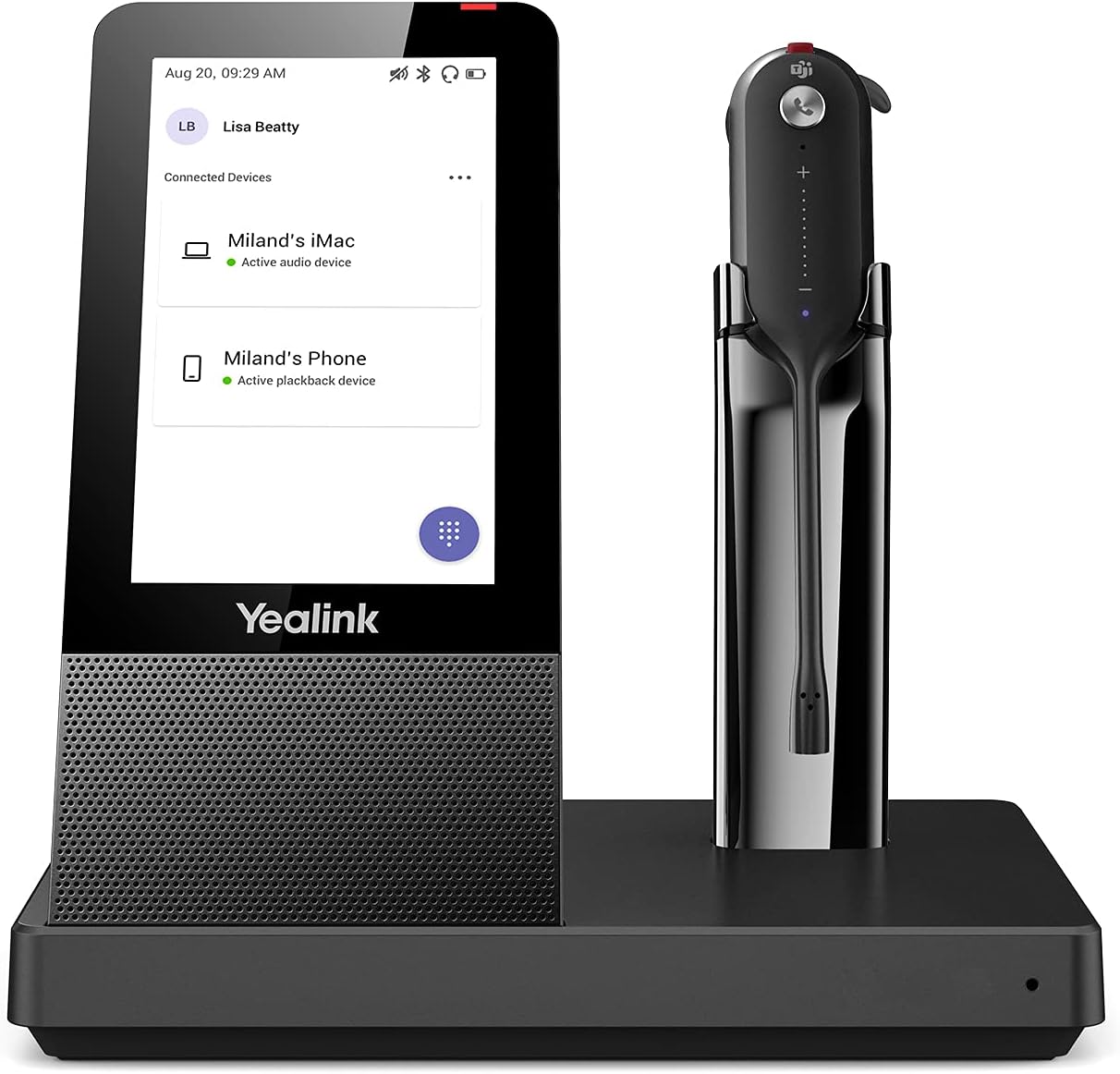 Yealink WH67 Wireless Headset with Microphone for PC Bluetooth Headset for VoIP Phone DECT Headset for Computer Laptop Office IP Phone(for UC Optimized)