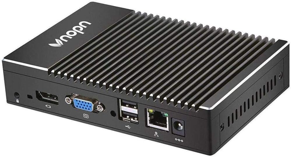 Vnopn Fanless Mini PC Windows 10 pro 64-bit, AMD A6 Quad core(up to 1.4GHz) Industrial Small Desktop Computer 4G DDR3/128G SSD, HD Graphics/HDMI VGA Dual Display/Gigabit Ethernet/WiFi/BT/Auto Power On