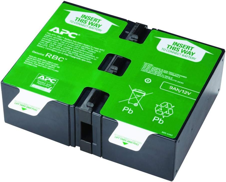 APC UPS Battery Replacement, APCRBC124, for APC UPS Models BX1500M, BR1500G, BR1300G, SMC1000-2U, SMC1000-2UC, BR1500GI, BX1500G, SMC1000-2U, SMC1000-2UC, and Select Others Black Pack of 2