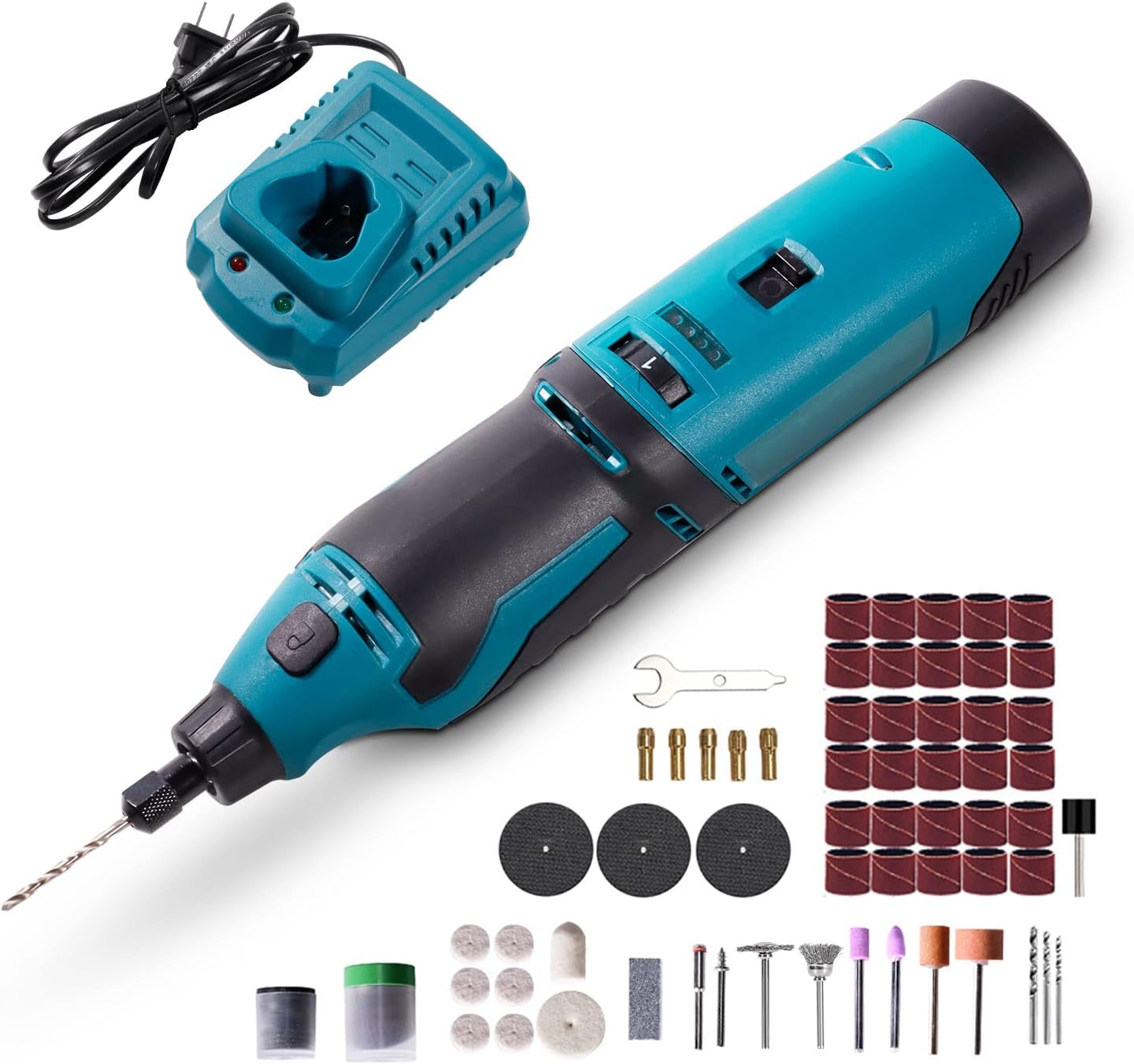 VLOXO Cordless Rotary Tool 93 Accessories Variable Speed Electric Drill Set for Cutting, Sanding, Grinding, Polishing, Drilling, Engraving 12-Volt Multi-Purpose Power Rotary Tool Kit Pack of 2