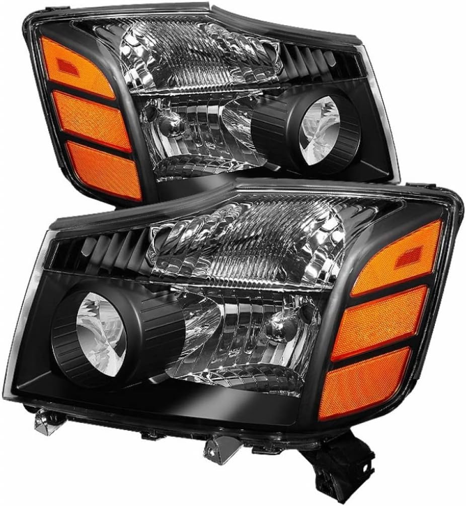 Xtune For Nissan Titan 2004-2014 OEM Amber Headlights Pair Set Black | 5077080