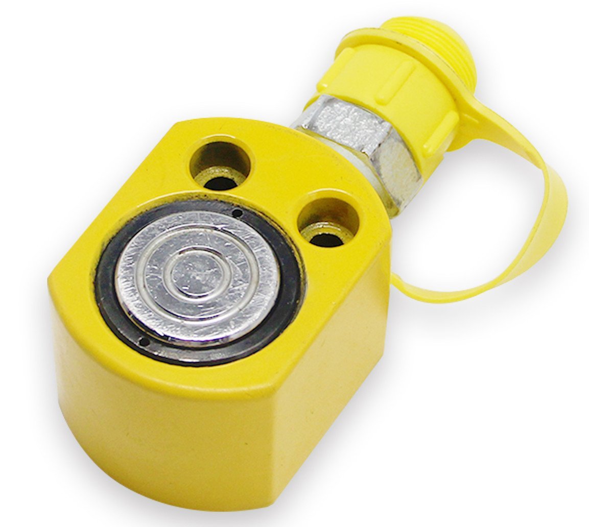 NEWTRY 5 ton Low Profile Hydraulic Ram Jack Stoke 7mm(0.275 inch) Mini Protable Hydraulic Cylinder Industrial Super Thin Lifting Jack, not for Car (5T,7mm)