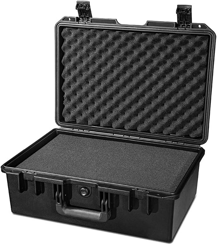HUL Large Water Proof Military Style Hard Case With Pelican 1500 Style Customizable Pluck Foam Interior for SLR Cameras Test Instruments and Accessories Pack of 2