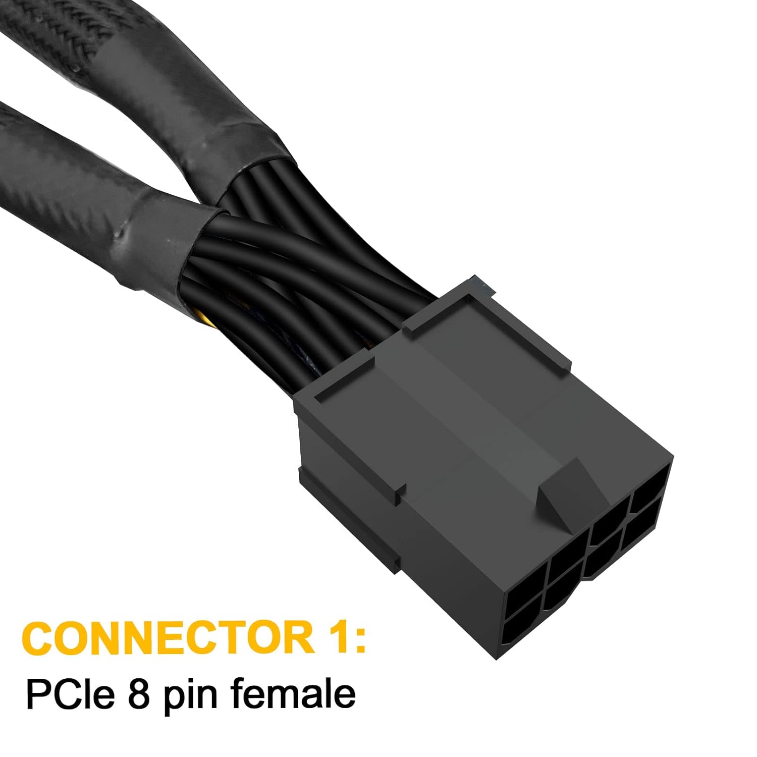 16AWG GPU VGA 8 Pin PCIE Splitter to Dual 8 Pin(6+2) Power Adapter Cable,Pci Express Graphics Card GPU 8Pin Extension Power Cable 9ich 12 Pack Pack of 2