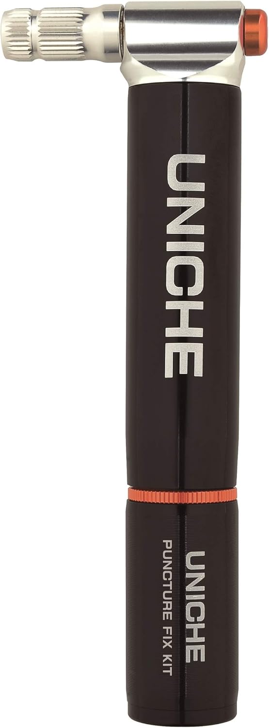 UNICHE Pro CO2 Inflator Combo Tubeless Tire Repair Tool Kit – for MTB and Road Bicycle – Fix The Puncture and Inflate The Tire Together – Includes Storage Canister, Insertion Tool and Plugs Pack of 2