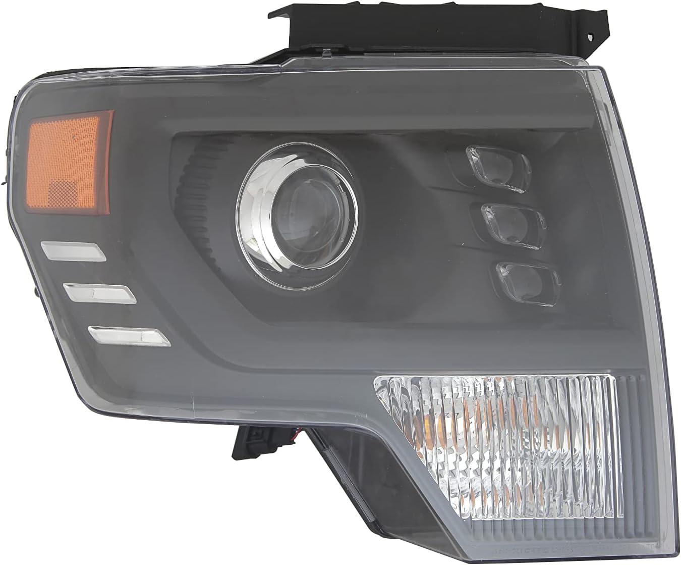 HEADLIGHTSDEPOT Headlight LED High/Low Beam Black Projector Right Passenger Compatible with 2009-2014 Ford F150 Pickup Light Duty