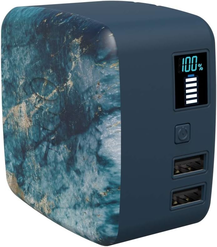 Halo Portable Phone Charger Power Cube 10,000mAh - Innovative Car Charger Power Bank with Dual USB Compatible Charging Ports, Built-in Charging Adapters - Blush Pink (801107080) Pack of 2