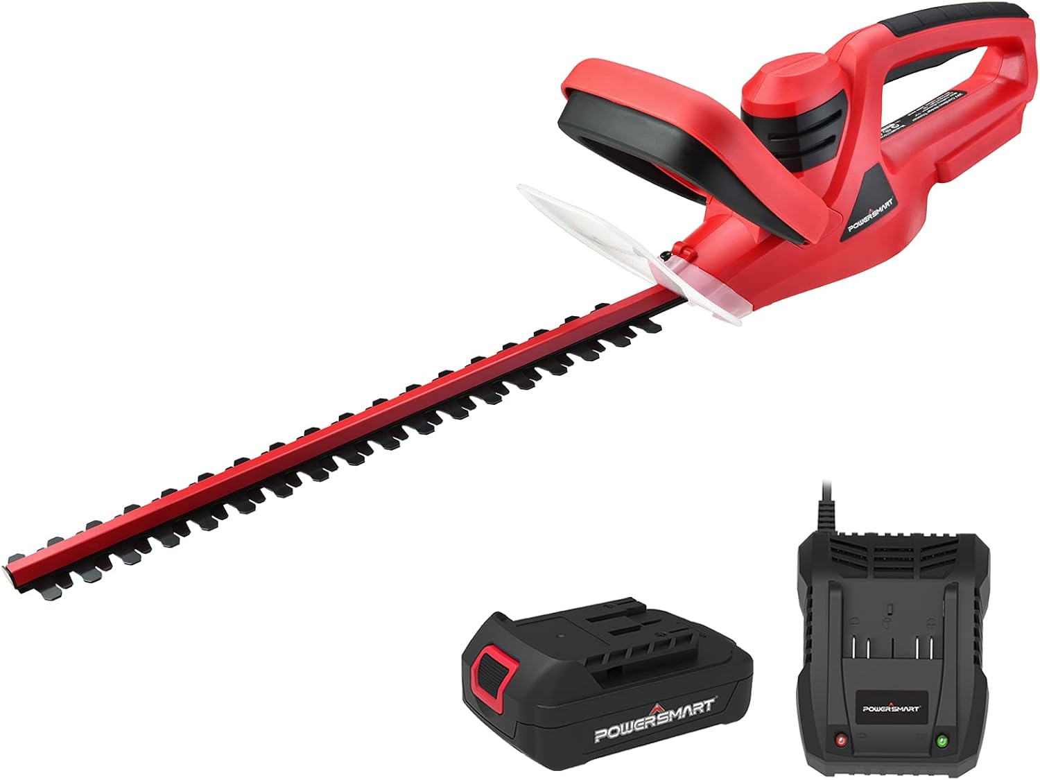PowerSmart Hedge Trimmer Cordless, 20V Max Battery Operated Hedge Clippers Cordless with 16-Inch Blade, Garden Battery Powered Bush Trimmer, Lithium-Ion Battery and Charger Included
