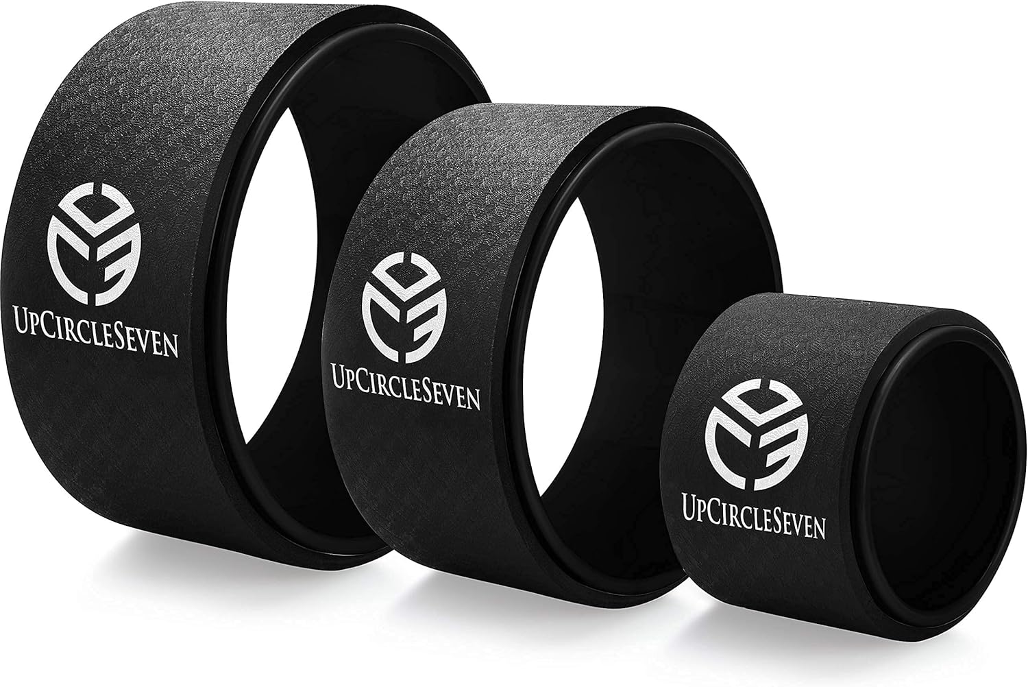UpCircleSeven Yoga Wheel Set - Strongest & Most Comfortable Yoga Prop Wheel, 3 Pack for Back Pain and Stretching (12, 10, 6 inch) Pack of 2