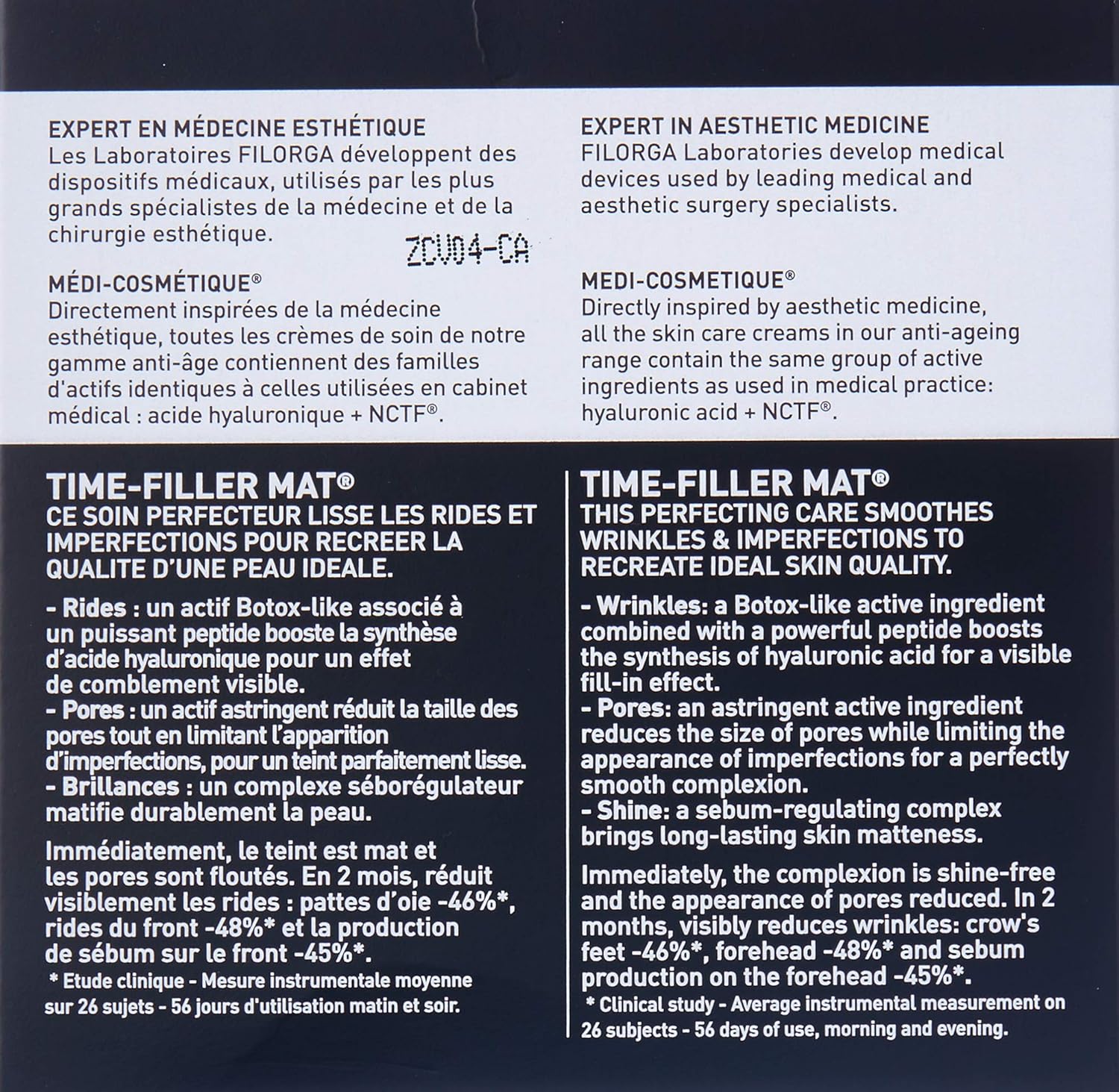 Filorga Time-Filler Mat Face Cream, Anti Aging Care with Hyaluronic Acid and Peptides to Reduce All Wrinkles Types, Refine Pores, and Add Shine to Skin, 1.7 Oz