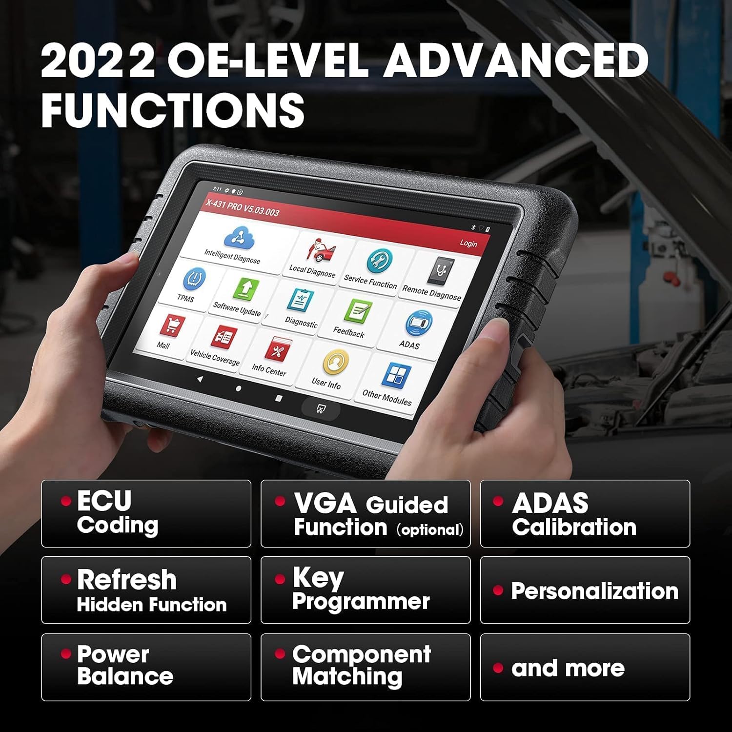 LAUNCH X431 PROS V Diagnostic Tool (Same as X431 V+), 2022 Bidirectional Scan Tool, All System Automotive Scanner, 31+ Services, ECU Coding, K ey Programmer, AutoAuth for FCA SGW, 2 Years Free Update