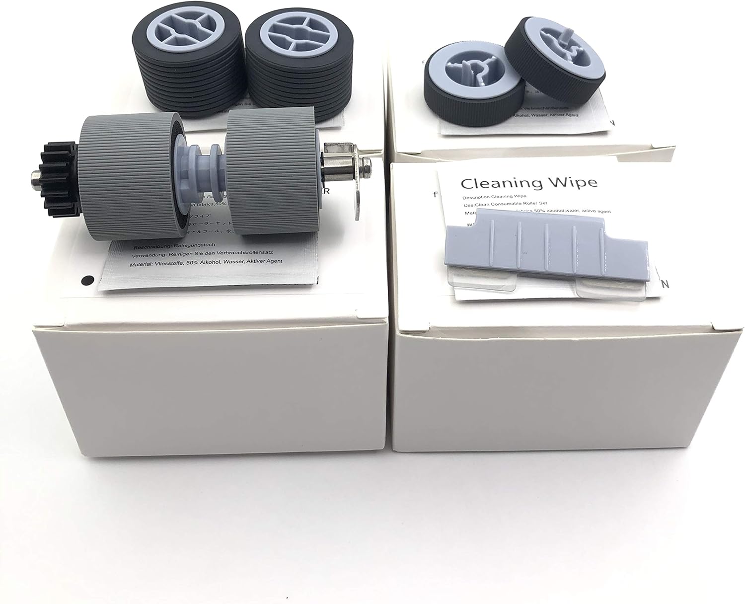 OKLILI PA03450-K011 PA03450-K012 PA03450-K013 PA03450-K014 Pick Roller Set Separator Roller Set Brake Roller Separation Pad Compatible with Fujitsu fi-5900C fi-5950 fi-5900 Scanner Pack of 2