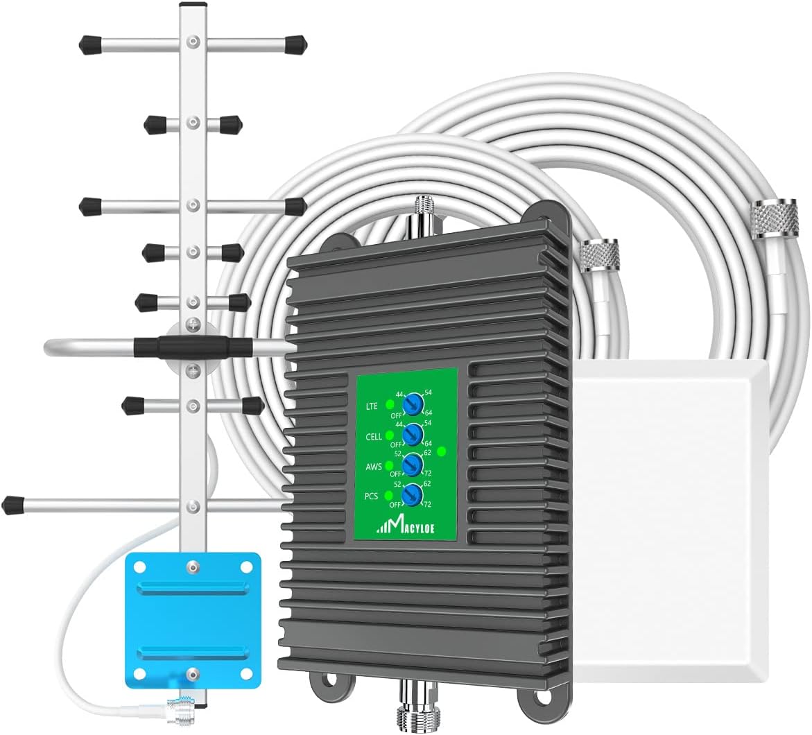 Home Cell Phone Booster for All U.S. Carriers Verizon, AT&T, T Mobile, US Cellular GSM 3G/4G/5G CDMA LTE 700/850/1700/1900/2100Mhz Cellular Signal Booster Home Enhances Data and Voice FCC Approved