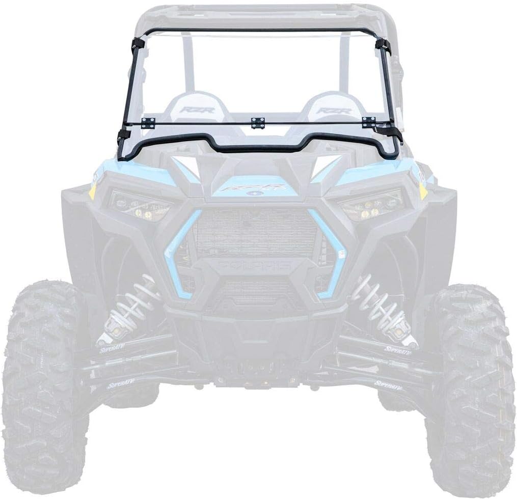 SuperATV Scratch Resistant Flip Down Windshield for 2014-2018 Polaris RZR XP 1000 / XP 4 1000 | Switch Between a Full and a Half Windshield | 1/4