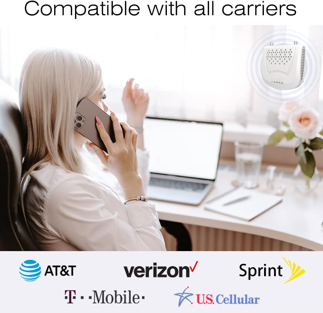 Amazboost Cell Phone Booster for Home and Office - Up to 4,000 Square ft, Boost 2G/3G/4G LTE Data, 5G Ready, Compatible with Verizon, AT&T, T-Mobile Sprint & More, FCC Approved