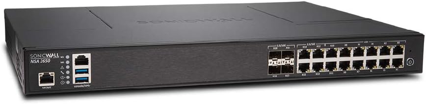 Sonicwall NSA 2650 Security Appliance and Firewall Bundle with SonicWall NSA 2650 1YR Gtwy AntiMal Intrusion Prevent and App Ctrl (01-SSC-1936+01-SSC-1976)