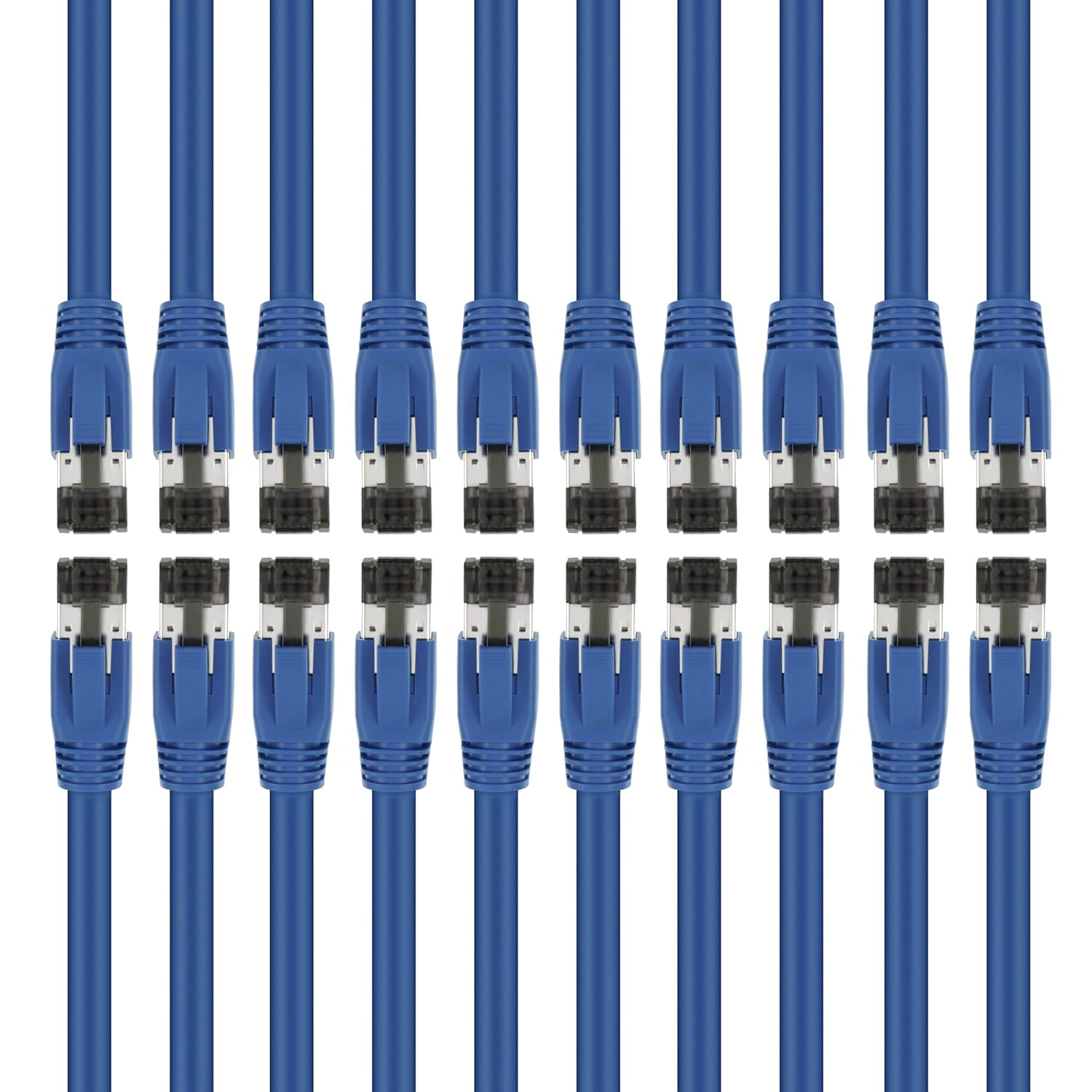 GearIT Cat8 Ethernet Cable S/FTP (5ft / 20 Pack/Blue) 24AWG Patch Cable 10Gbps/25Gbps/40Gpbs 2GHz 2000Mhz Cat 8 Category8 - Compatible with Data Center/Enterprise/Smart Home Network