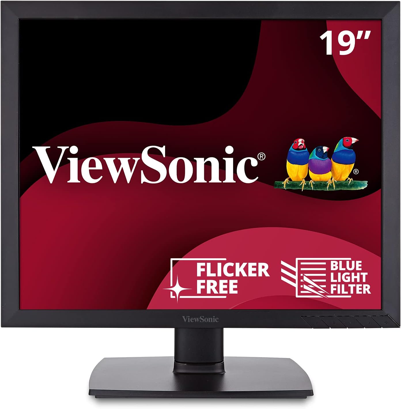 ViewSonic VA1903H 19-Inch WXGA 1366x768p 16:9 Widescreen Monitor with Enhanced View Comfort, Custom ViewModes and HDMI for Home and Office, Black