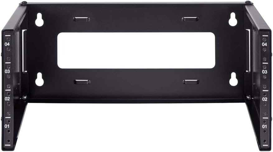 NavePoint 4U Wall Mount Bracket Extendable Network Equipment Rack Threaded Standard 19 Inch Pack of 2