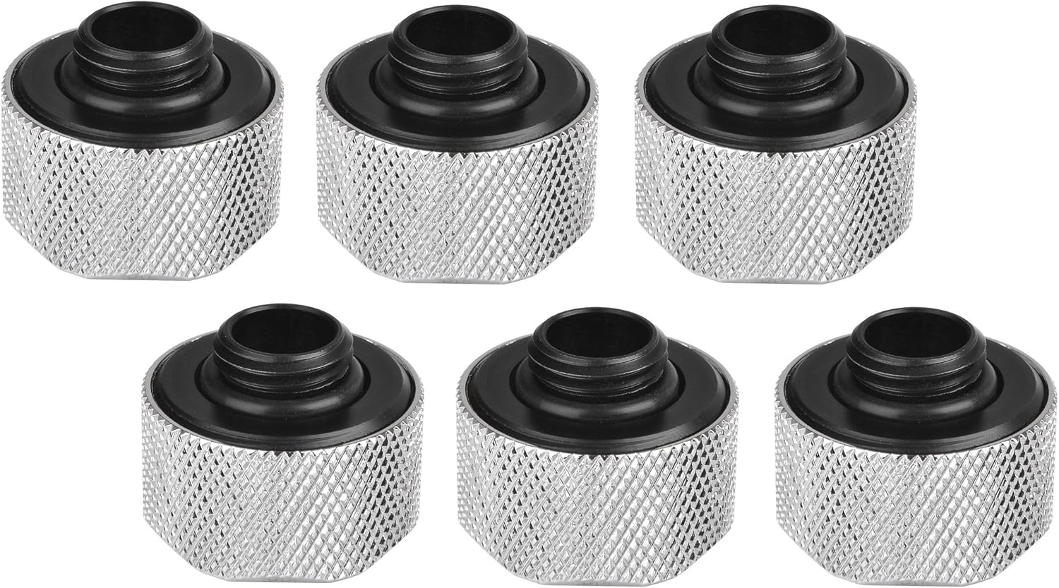 Thermaltake 16 mm Pacific C-PRO G1/4 PETG Tube OD Compression - Chrome (Pack of 6) Pack of 2