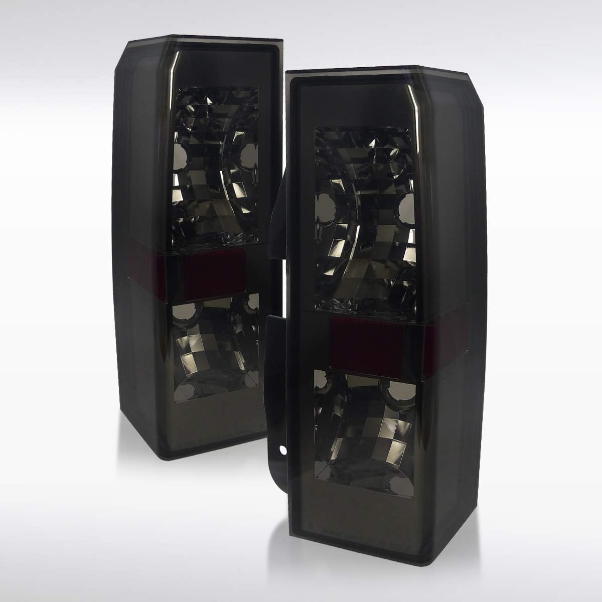 Autozensation Compatible with Hummer H3 2002-2010, Smoke Euro Tail Lights, L+R Pair Taillight Assembly
