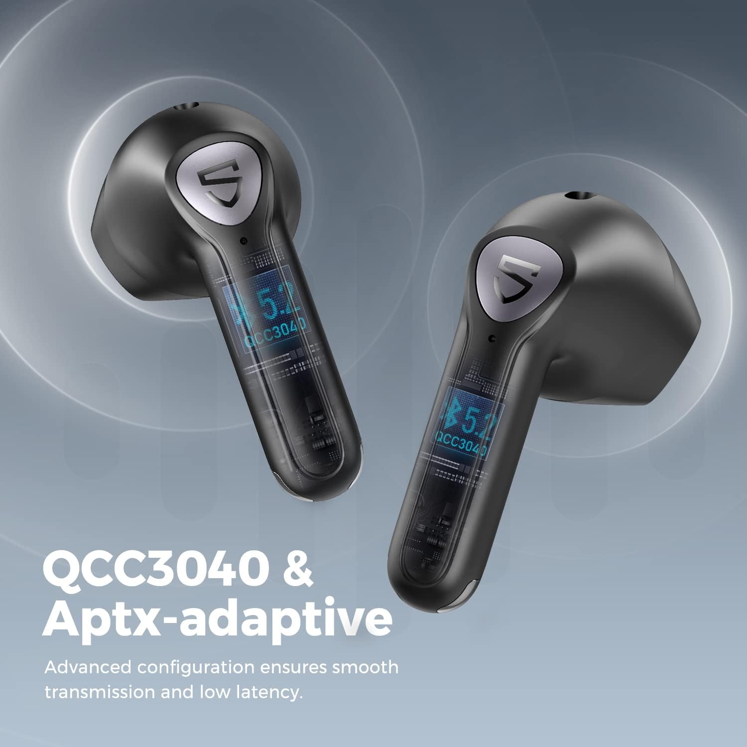 SoundPEATS Air3 Wireless Earbuds with 14.2mm Driver, Bluetooth V5.2 Earbuds with QCC3040 and aptX-Adaptive, Wireless Earphones with Four Mic and CVC 8.0, Game Mode and In-Ear Detection, Total 17.5 Hrs Pack of 2