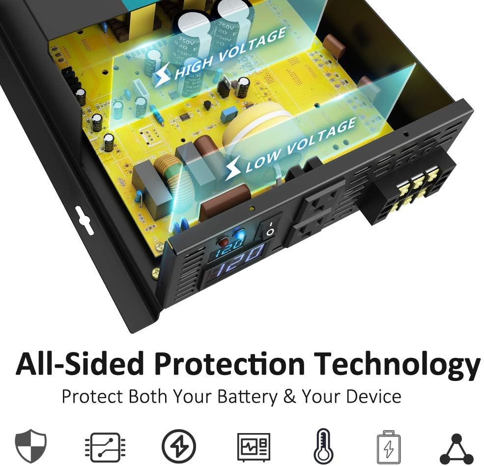 WZRELB RBP300012 3000W 12V 110~120V Pure Sine Wave Solar Power Inverter DC to AC System