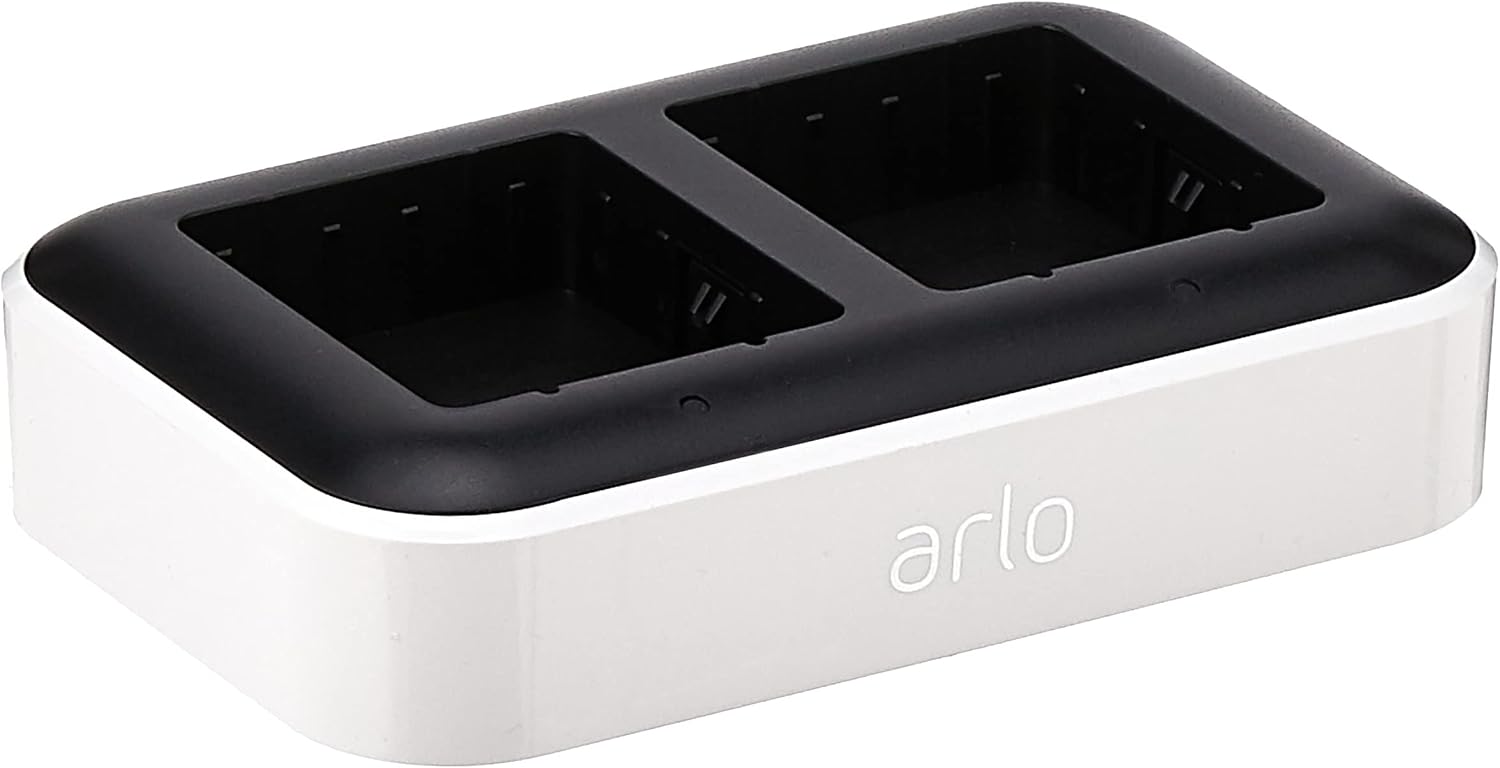 Arlo Certified Accessory - Dual Charging Station - Charge up to Two Batteries, Compatible with Arlo Ultra, Ultra 2, Pro 3, Pro 4, Pro 3 Floodlight Camera Batteries Only - VMA5400C Pack of 2