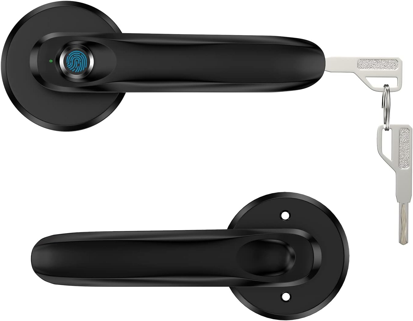 Fingerprint Door Lock,Biometric Thumb Print Door Knobs,Keyless Entry Door Lock,Left-Right Adjustable Handle Fingerprint Lock,Finger Print Door Lock for Bedroom,Hotel,Office,Warehouse Pack of 2