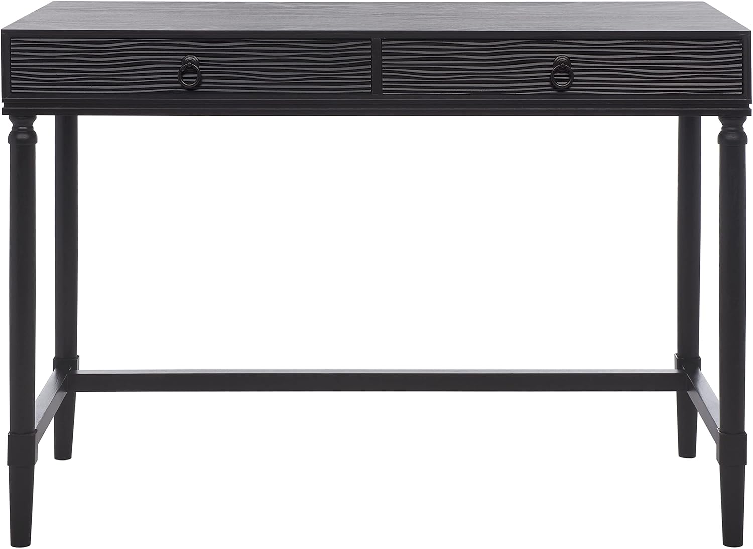 SAFAVIEH Home Collection Takita Black/Natural 2-Drawer Computer Table Office Desk DSK5702D